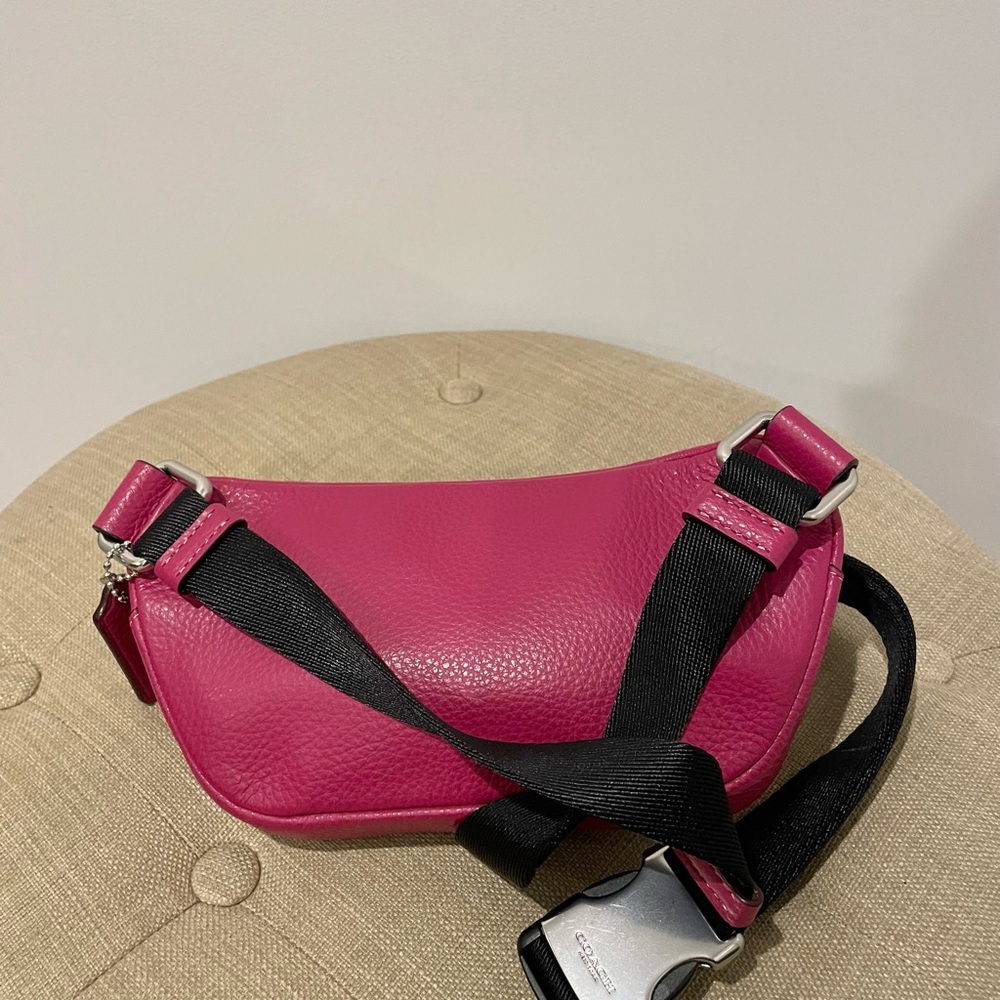 Coach Fuchsia Pebble Leather Mini Belt Bag - Picture 3 of 8